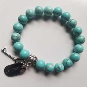 Turquoise Stretchy Charm Bracelet-OS